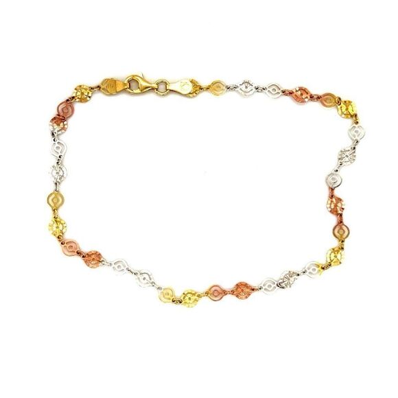 925 Tricolored Anklet - Picture 1 of 4